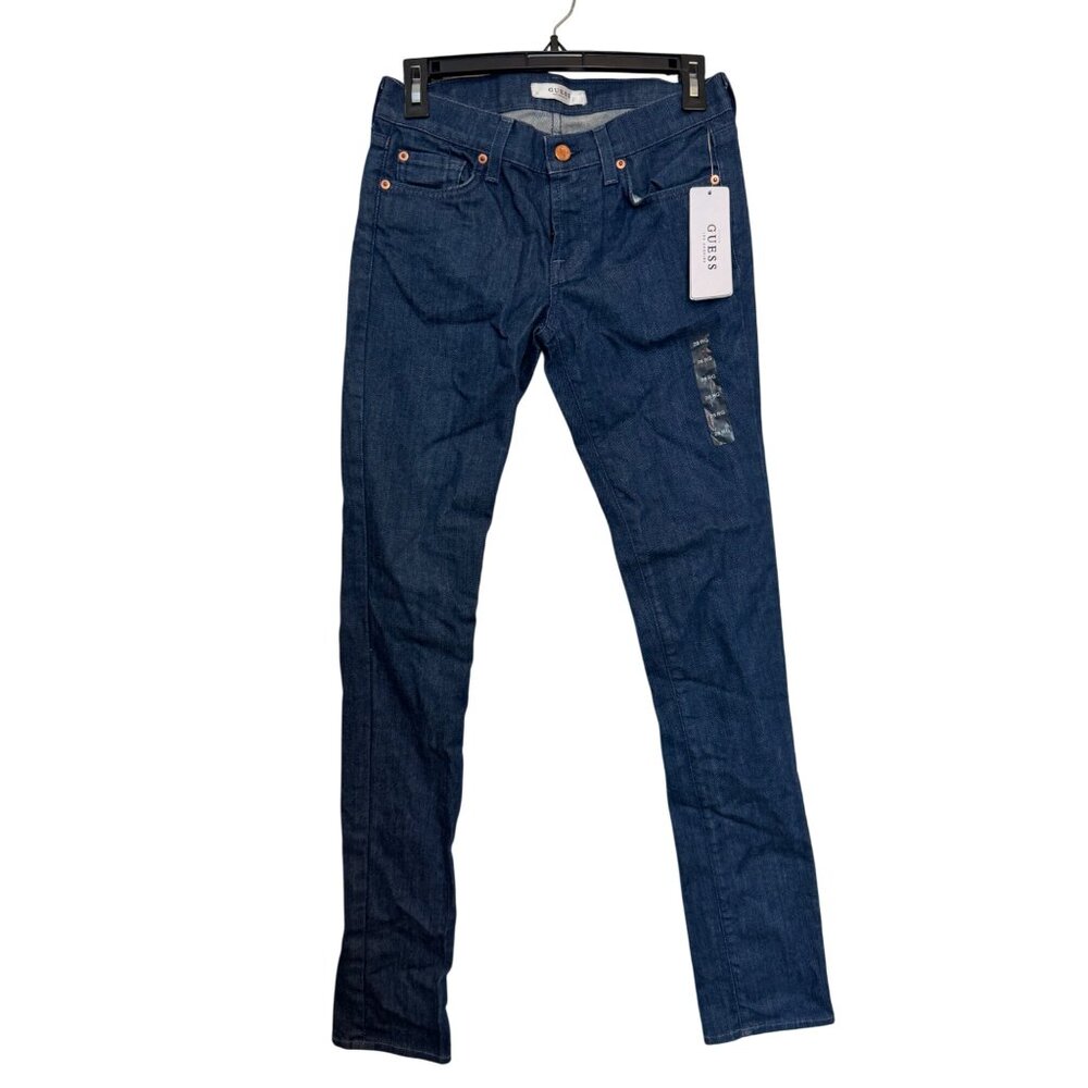 Guess Womens Blue Denim Skinny Jeans Size 28 Regular 98% Cotton & 2% Spandex New
